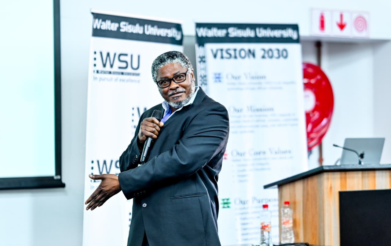 WSU executive dean, Professor Bongani Bantwini, delivering his keynote address at the South African Humanities Deans’ Association (SAHUDA) conference hosted by WSU. WSU’S PROFESSOR BANTWINI CALLS FOR DECOLONIZED HUMANITIES TO HALT CULTURAL DOMINATION
